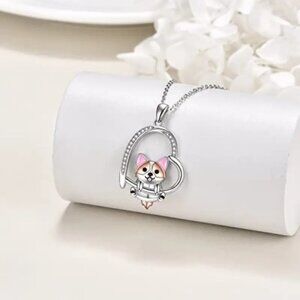 Corgi Heart Pendant Necklace
